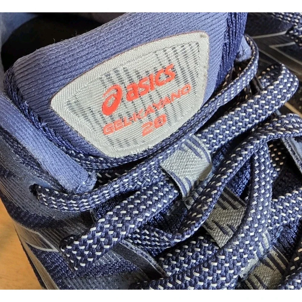 Asics Gel Kayano 28 Running Shoes Women 8.5 Navy Blue Sneakers 1012B275 Athletic